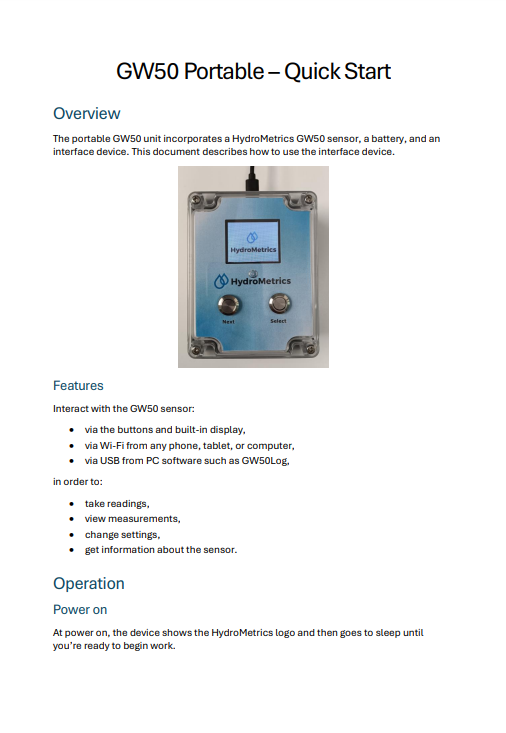 HydroMetrics GW50™ Portable Optical Nitrate Meter for Field Use